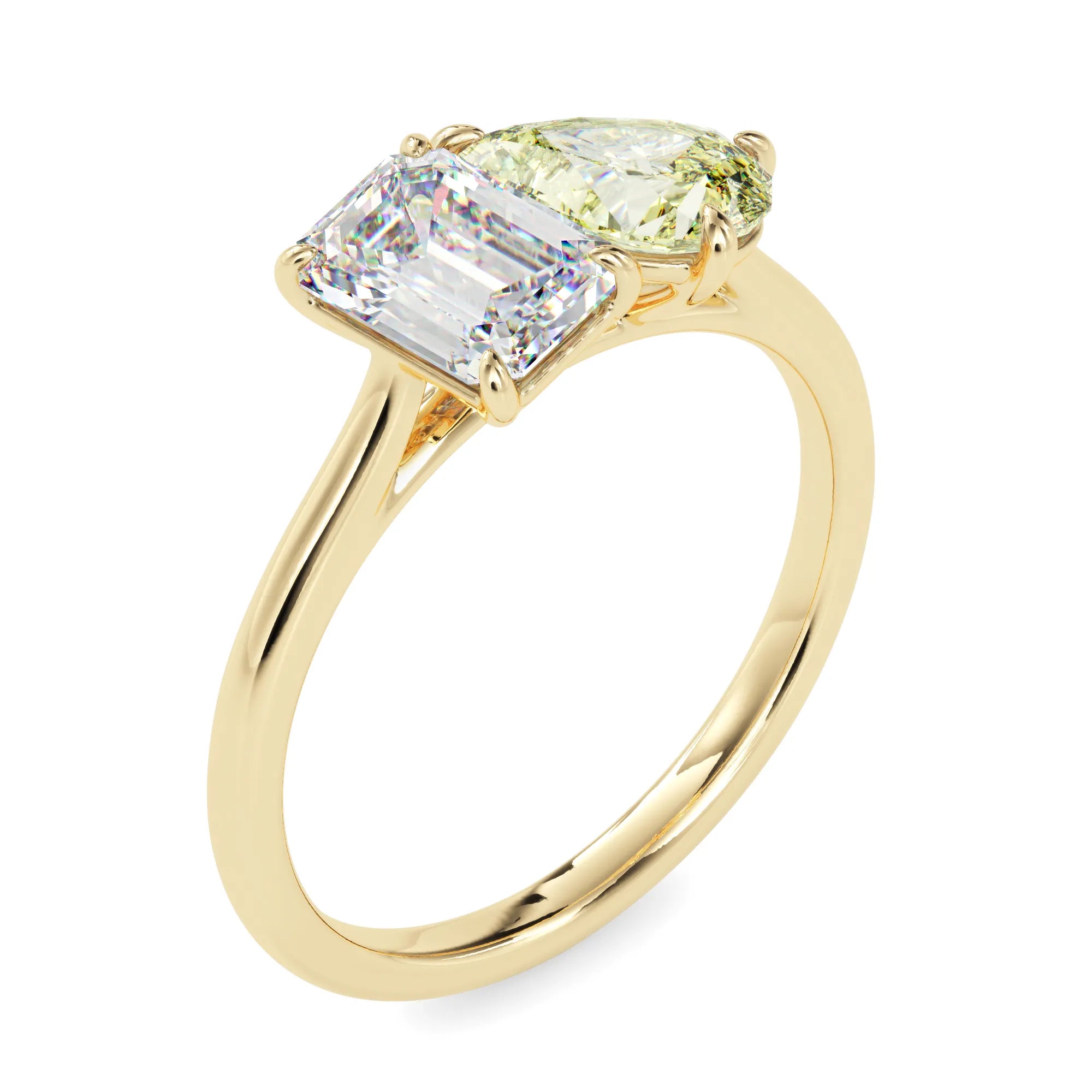 Harmony Two-Stone Ring In Yellow Gold